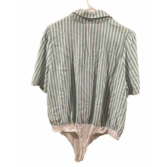 Women's DRAPER JAMES RSVP™ Button Front Bodysuit Striped Size XL - Picture 3 of 4